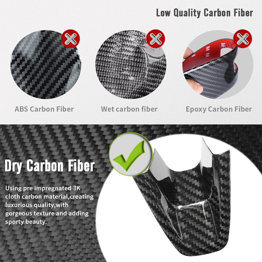 Dry Carbon Fiber Steering Wheel Trim Covers For Genesis G70 Prestige IK Sport Advanced 2017 - 2025,  Steering Wheel Bezel, Steering Wheel Lower part Trim