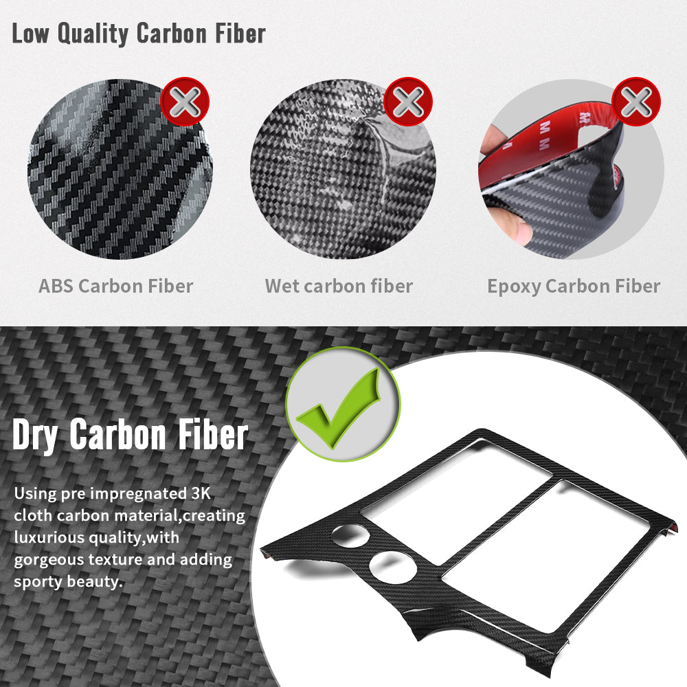 Dry Carbon Fiber Center Console GPS Navigation Screen Bezel Trim  for Toyota GR Yaris 2025 2026