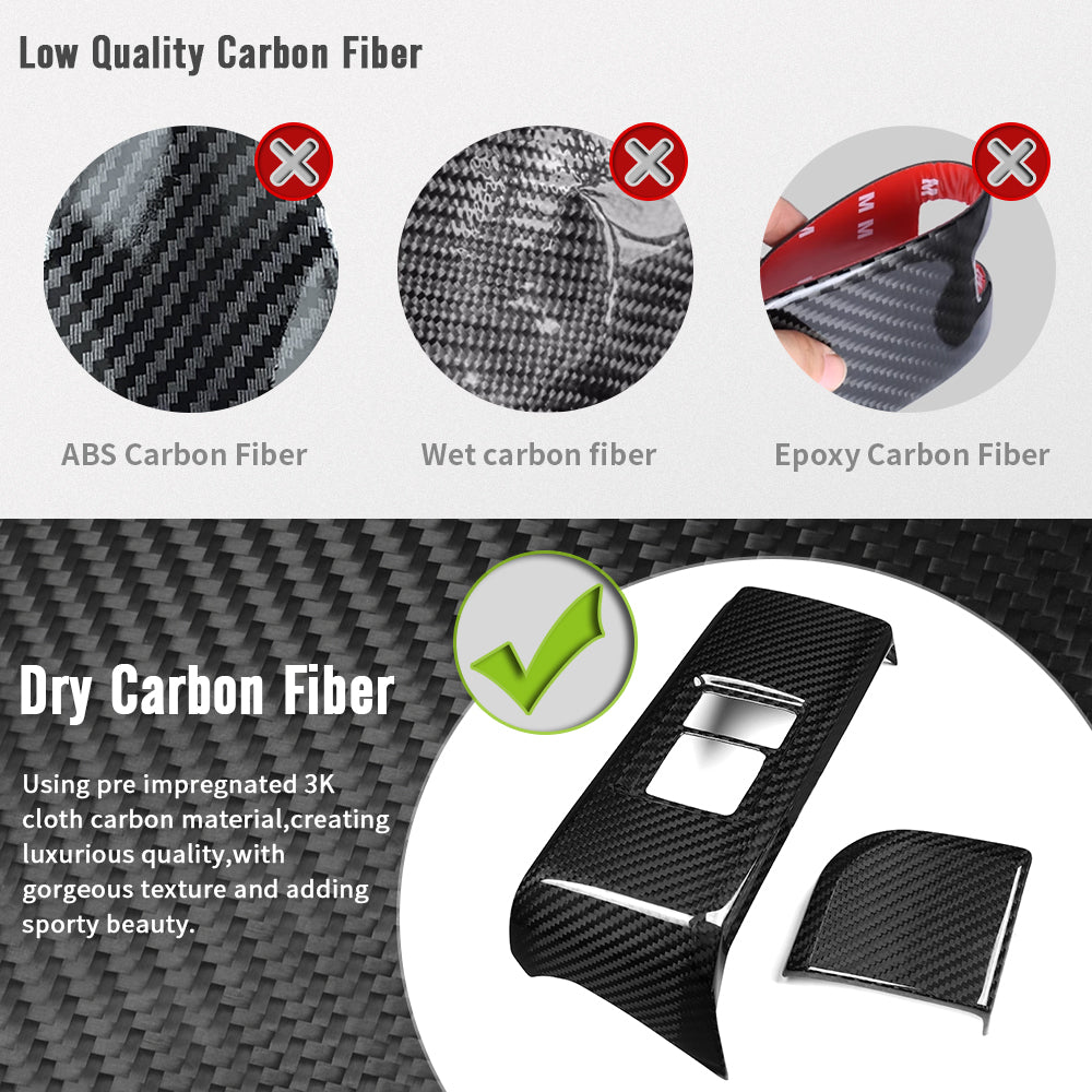 Dry Carbon Fiber Instrument Panel Lower Button Cover Trim for Toyota GR Yaris 2025 2026