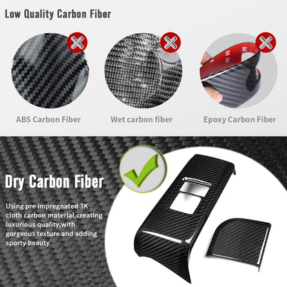 Dry Carbon Fiber Instrument Panel Lower Button Cover Trim for Toyota GR Yaris 2025 2026