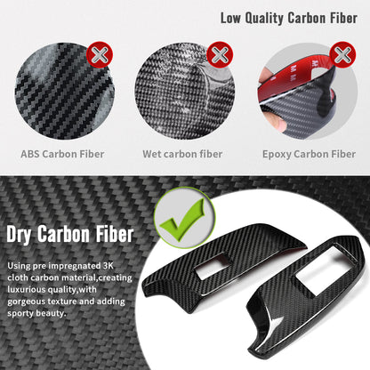 Dry Carbon Fiber Window Lift Switch Button Cover Trim For Toyota GR Yaris RS RZ Morizo 2025 2026, Inner Door Window Decor