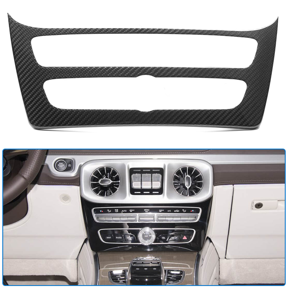 Real Carbon Fiber Center Console AC CD Switch Panel Frame For Mercedes Benz G Class G500 G63 W463A W464 2019-2025