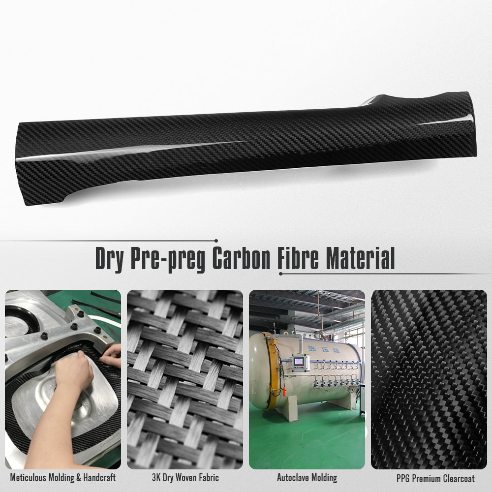 Dry Carbon Fiber Glove Box Lid Cover Trim for Toyota GR Yaris 2025 2026, Passenger-Side Decor