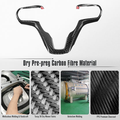 Real Dry Carbon Fiber Steering Wheel Cover Trim for Lexus LC500 2018-2026