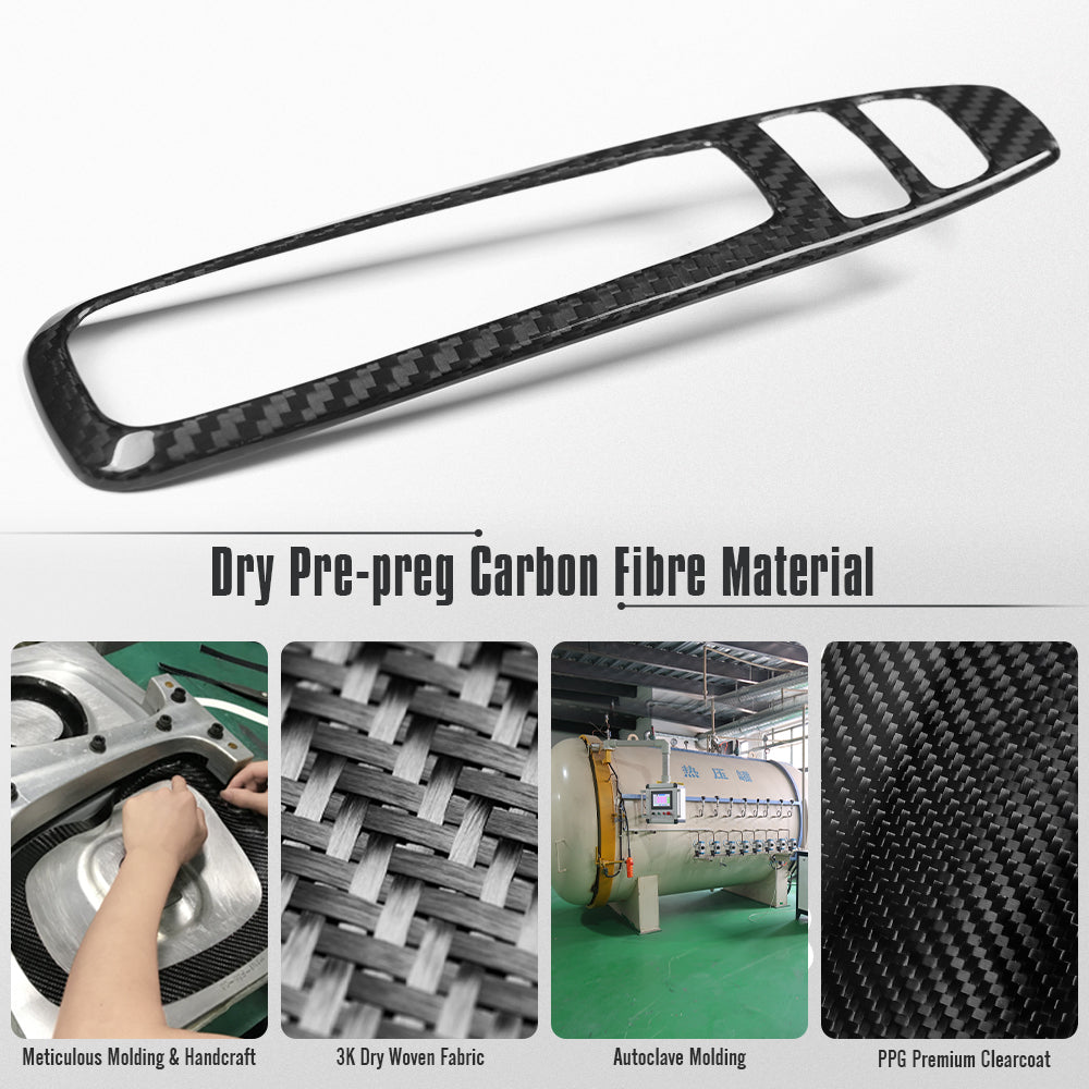 Real Dry Carbon Fiber Gear Shift Button Panel Trim for Lexus LC500 LC500h 2018-2026