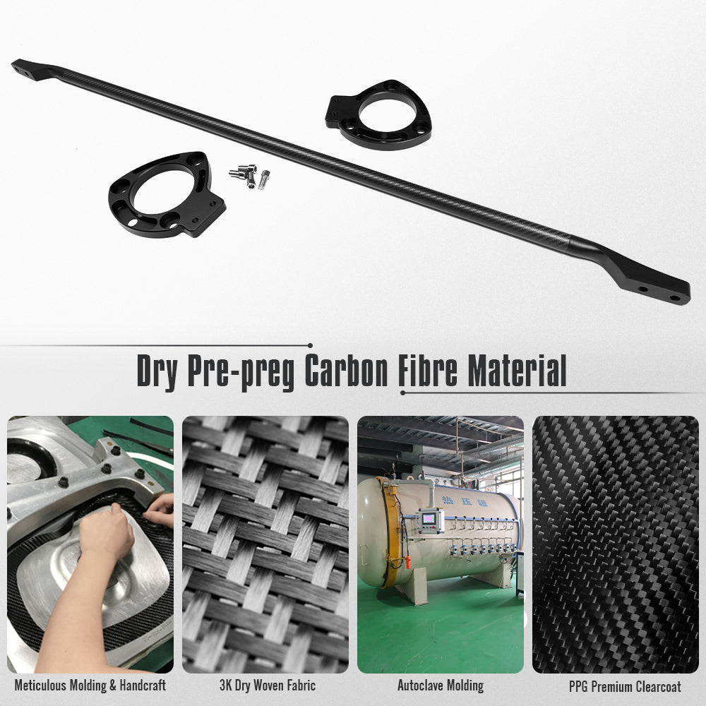 Dry Carbon Fiber Engine Bay Strut Tower Bar for Civic Type R FL5 2023-2026 Strut Tower Brace
