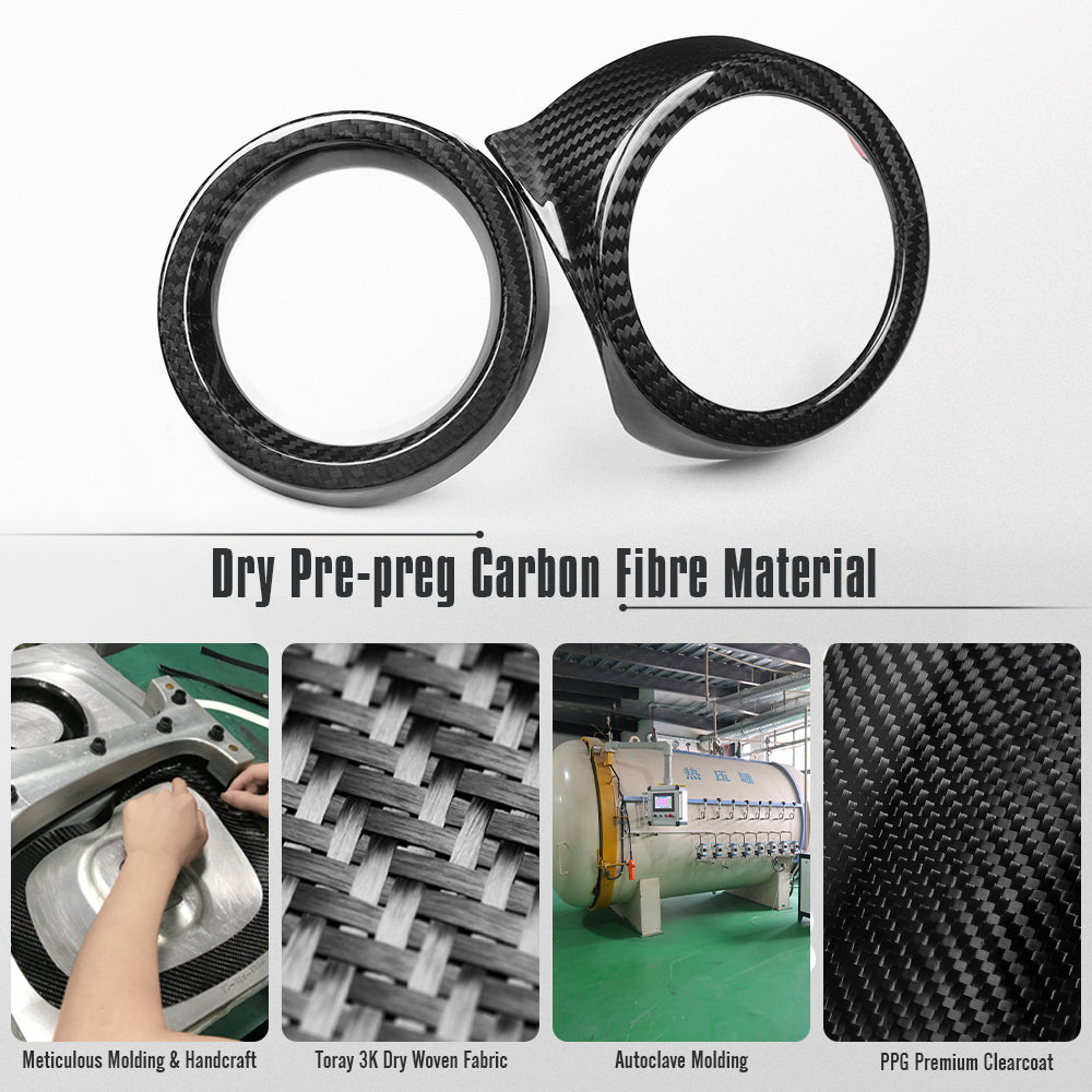 Dry Carbon Fiber Dashboard Side Vent Trim For Toyota GR Yaris 2025 2026, Center Console Air Vent Ring