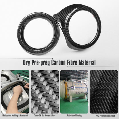 Dry Carbon Fiber Dashboard Side Vent Trim For Toyota GR Yaris 2025 2026, Center Console Air Vent Ring
