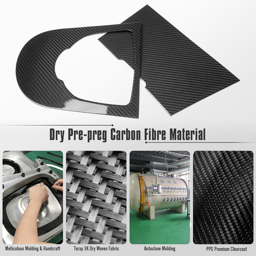 Dry Carbon Fiber Center Console Gear Shift Cover Trim For Mercedes Benz G Class G500 G550 G63 W463 W464 AMG 2019-2024