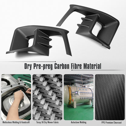 Dry Carbon Fiber Fog Light Cover Trim For Toyota GR Yaris Hatchback 2025 2026, Front Bumper Fog Lamp Frame