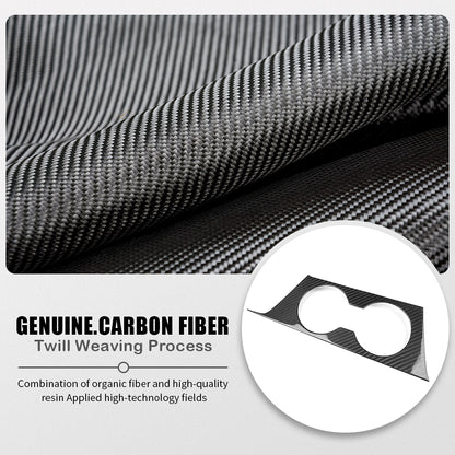 Real Carbon Fiber Center Control Water Cup Holder Frame Trim For Genesis G70 Prestige IK Sport Advanced 2017 - 2025