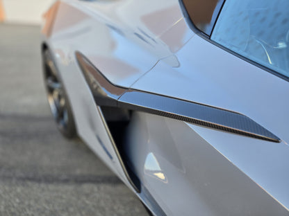Dry Carbon Fiber Side Door Handle Spoiler Trims For Corvette C8 Z06 2020-2025,  Carbon Sticker