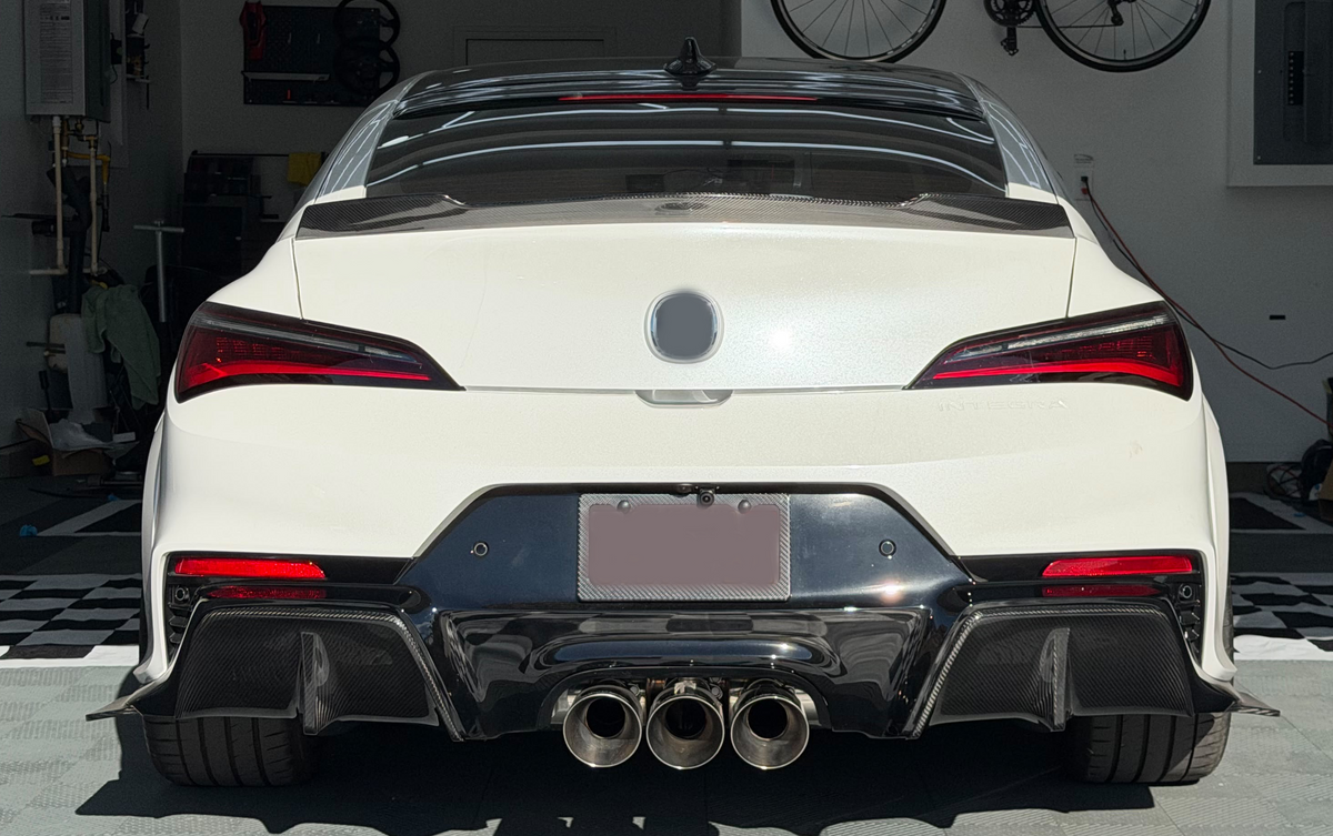 Pre-Preg Dry Carbon Fiber Rear Diffuser Fin Extension Kit for Acura Integra Type S DE5 2023 2024 2025 2026