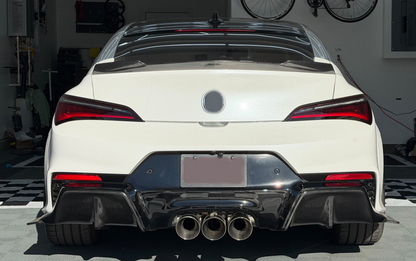 Pre-Preg Dry Carbon Fiber Rear Diffuser Fin Extension Kit for Acura Integra Type S DE5 2023 2024 2025 2026