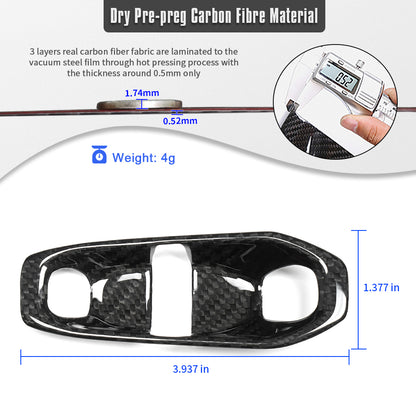 Dry Carbon Fiber Gear Shift Button Cover Trim For Corvette C8 Stingray 1LT 2026+