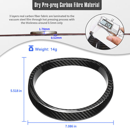 Real Dry Carbon Fiber Front Grille Emblem Ring Trim for Lexus LC500 LC500h Z100 2018-2026 Exterior Badge Decoration Cover