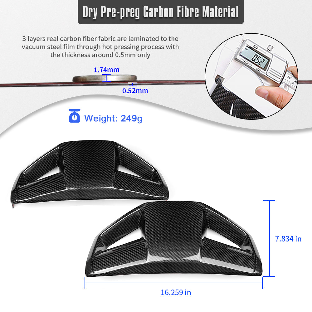 Dry Carbon Fiber Seat Backrest Cover Trim for Honda Civic Type R FL5 2023 2024 2025 2026