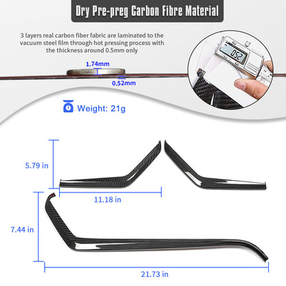 Dry Carbon Fiber Dashboard Side Accent for Chevrolet Corvette C8 Stingray Z06 ZR1 2026+ Dash Upper Trim