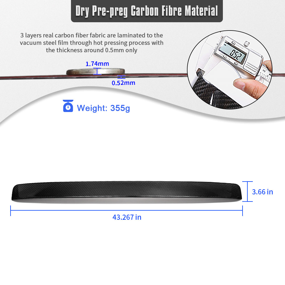 Dry Carbon Fiber Rear Roof Spoiler Panel for Acura Integra Type S DE5 A-Spec DE4 2023 2024 2025 2026 Rear Window Visor Trim Roof Lip Trim