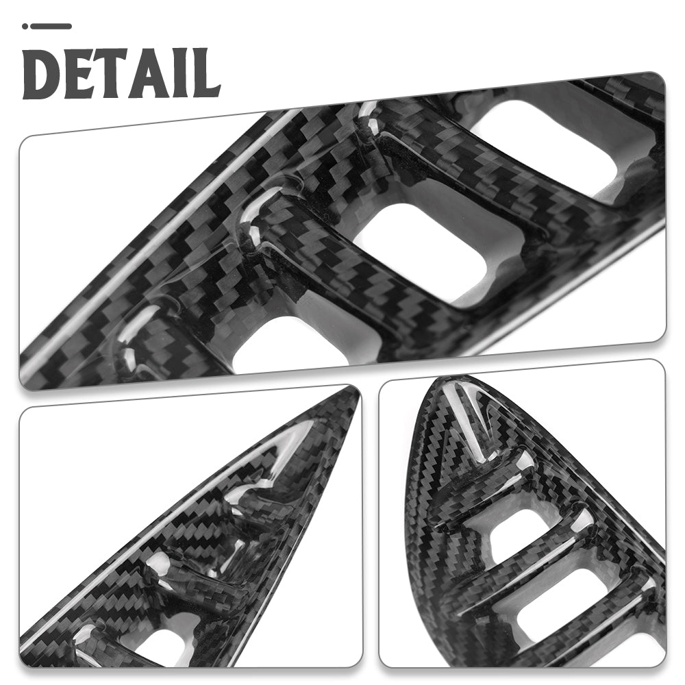 Real Dry Carbon Fiber Front Bumper Side Vent Trim for Lexus LC LC500 LC500h 2018 2019 2020-2026
