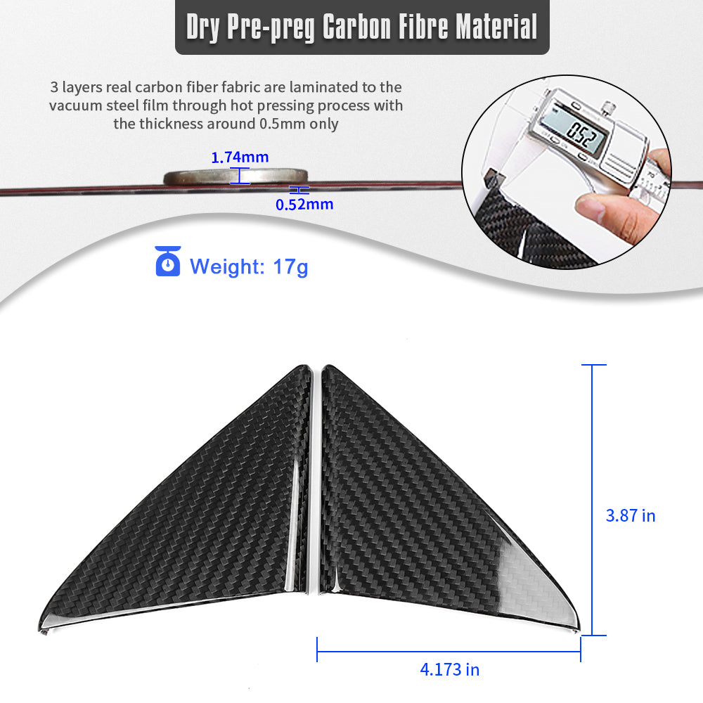 Dry Carbon Fiber Inner Front Door Triangle Cover Trim For Toyota GR Yaris RS RZ Performance 2025 2026, Interior