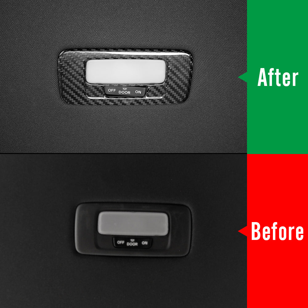 Dry Carbon Fiber Reading Light Lamp Trim For Honda Civic Type R FL5 2023 2024 2025 2026, Front Rear Roof Reading Light Cover