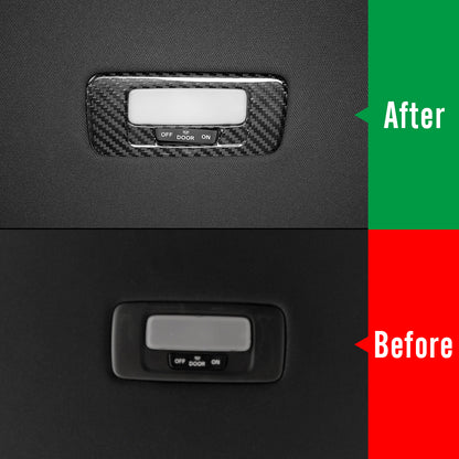 Dry Carbon Fiber Reading Light Lamp Trim For Honda Civic Type R FL5 2023 2024 2025 2026, Front Rear Roof Reading Light Cover