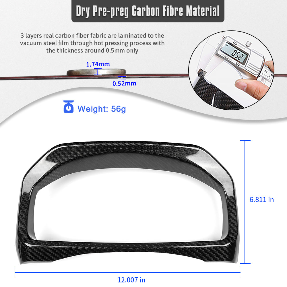 Dry Carbon Fiber Dash Instrument Surround Frame Cover For Toyota GR Yaris RS RZ Performance 2025 2026, Center Console Trim