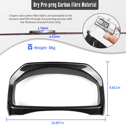Dry Carbon Fiber Dash Instrument Surround Frame Cover For Toyota GR Yaris RS RZ Performance 2025 2026, Center Console Trim