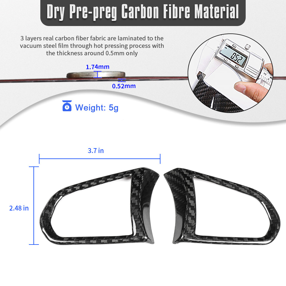 Real Carbon Fiber Steering Wheel Button Cover Trim For Lotus Emira I4 V6 2022 2023 2024 2025