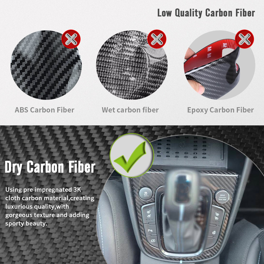 For Hyundai Kona N Kona N Line 2021+ Console Gear Shifter Knob Panel  Dry Carbon Fiber Interior Accessories