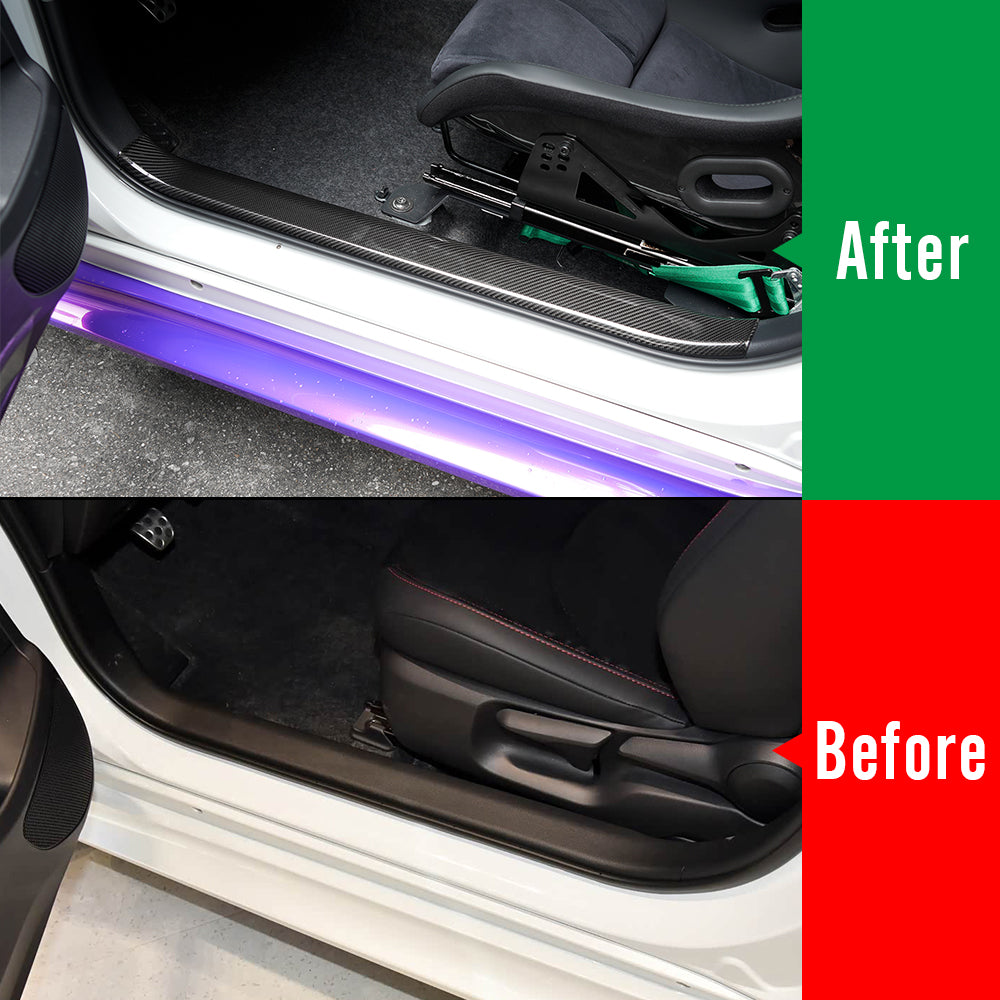 Dry Carbon Fiber Interior Door Sill Cover Trim for Toyota GR Yaris 2025 2026+ Door Edge Guards