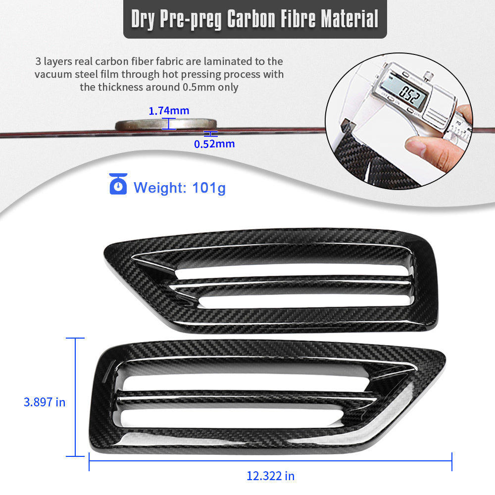 Dry Carbon Fiber Rear Bumper Air Vent Cover Trim For Toyota GR Yaris RS RZ Morizo 2025 2026, Exterior