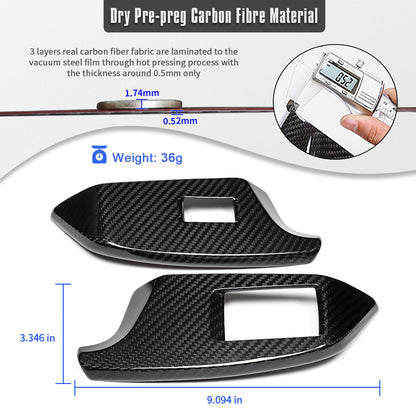 Dry Carbon Fiber Window Lift Switch Button Cover Trim For Toyota GR Yaris RS RZ Morizo 2025 2026, Inner Door Window Decor