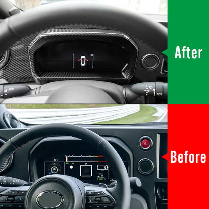 Dry Carbon Fiber Dash Instrument Surround Frame Cover For Toyota GR Yaris RS RZ Performance 2025 2026, Center Console Trim