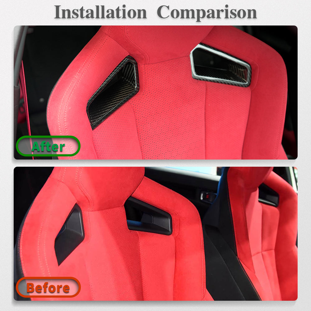 Dry Carbon Fiber 4PCS Seat Backrest Trim for Honda Civic Type R FL5 2023-2026