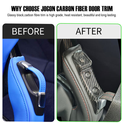Dry Carbon Fiber Car Seat Belt Lock Cover Trim For Corvette C8 Stingray Coupe Convertible 2020 -Present, Replacement