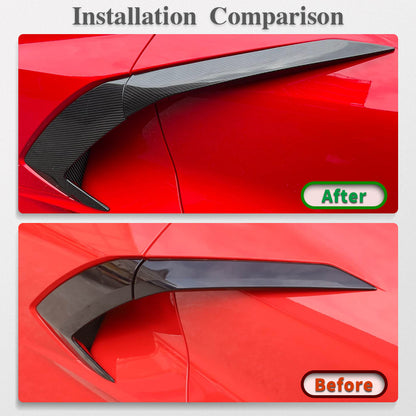 For Chevrolet Corvette C8 Stingray Sports Z06 Z51 2020-2024 Exterior Body Side Air Outlet Frame Cover Dry Carbon Fiber Car Trim