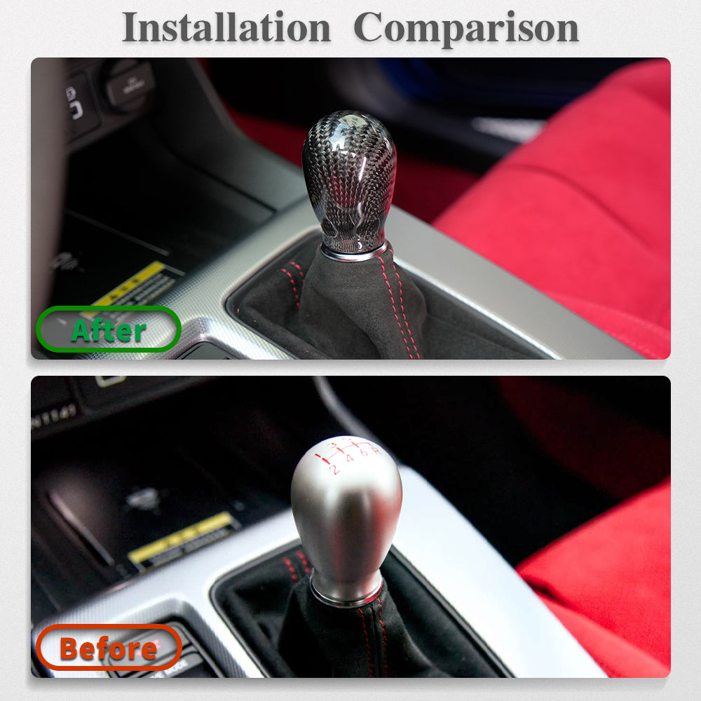 Real Dry Carbon Fiber Gear Shift Knob Cover Trim for Honda Civic Type R FL5 Hatchback CTR 2023-2026