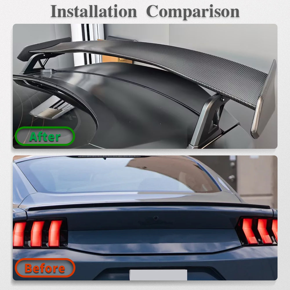 Dry Carbon Fiber Add-on Style Tailgate Spoiler for Ford Mustang S550 S650 Dark Horse GT 2015-Up Rear Trunk Spoiler