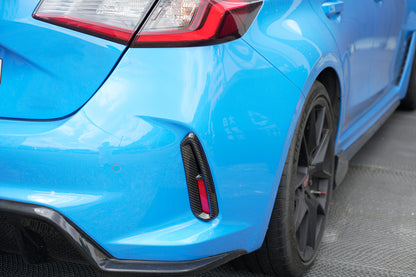 Dry Carbon Fiber Rear Bumper Reflectors Cover Trim for Honda Civic FL5 Type R 2023 2024 2025 2026
