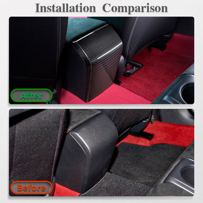 Dry Carbon Fiber Center Console Armrest Rear Kick Protection Panel for Honda Civic Type R 2023-2026