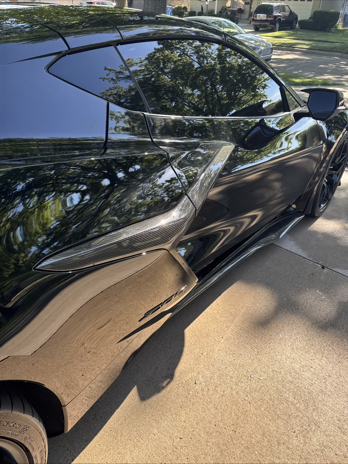 Dry Carbon Fiber Side Door Handle Spoiler Trims For Corvette C8 Z06 2020-2025,  Carbon Sticker