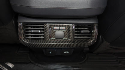 For Ford F-150 F150 F250 F350 Raptor Lariat Limited XLT 2021+ Rear Air Condition Vent Outlet Cover Real Carbon Fiber Interior Cover