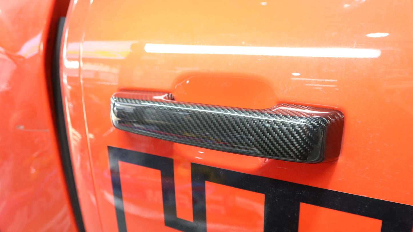 For Ford F-150 F150 Raptor R Lariat 2021+ Side Four Door Handle Cover Dry Carbon Fiber Accessories