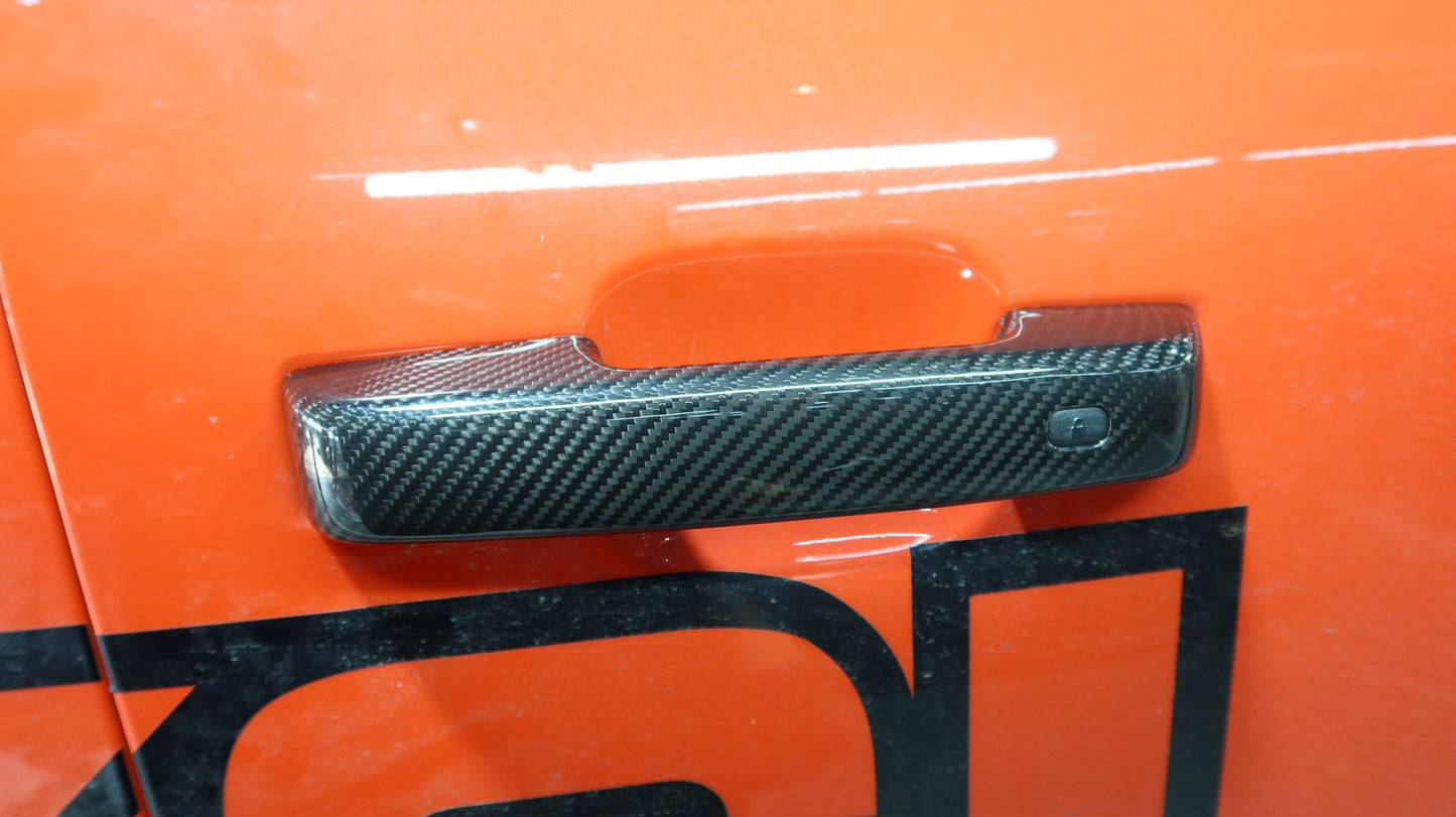 For Ford F-150 F150 Raptor R Lariat 2021+ Side Four Door Handle Cover Dry Carbon Fiber Accessories