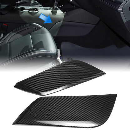 For Mustang S650 GT Dark horse EcoBoost 2024+Button E-brake Version Center Console Side Panel Trims Real Carbon Fiber