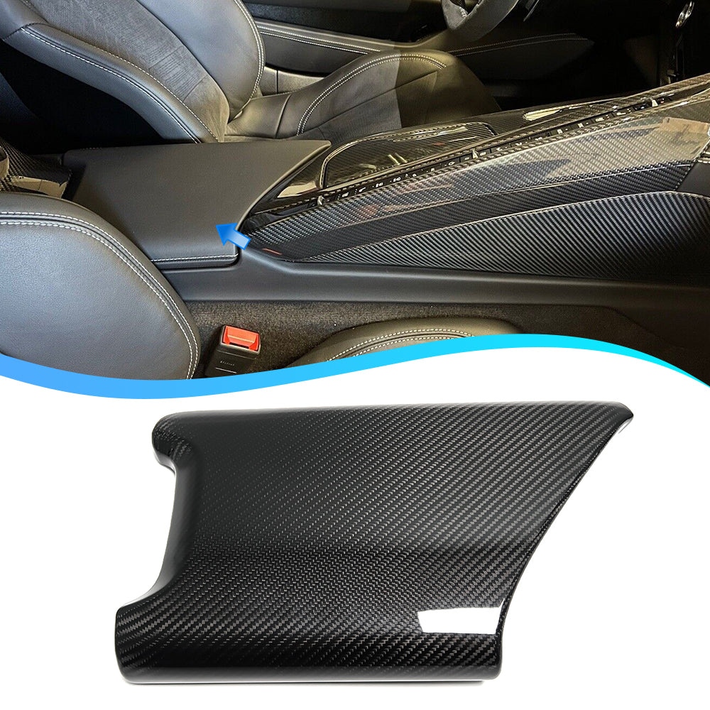 For Corvette C8 Coupe Z06 Z51 2020-2024 Center Console Armrest Box Decor Cover Carbon Fiber Accessories Interior Trim