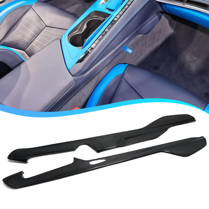 For Chevrolet Corvette C8 Stingray Convertible Coupe Z51 Z06 2020-2024 Center Consoles Side Panel Moulding Trim Strips Carbon Fiber