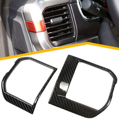 Real Carbon fiber Central Console Side Air Vent Outlet Panel Cover For Ford F-150 F150 Raptor Lariat Limited XLT 2021+